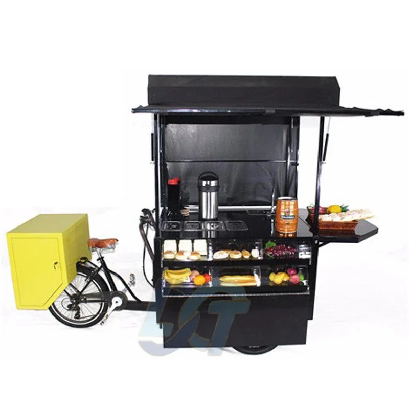 Mobile Fast Food Tricycle Electric with Freezer Cold Drink Coffee Cart Trailer with 500w Motor