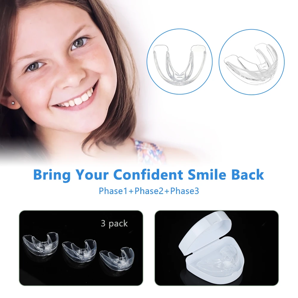 3 Stages Dental Orthodontic Braces Silicone Alignment Retainer Teeth Corrector Trainer Oral Straightener Mouth Guard
