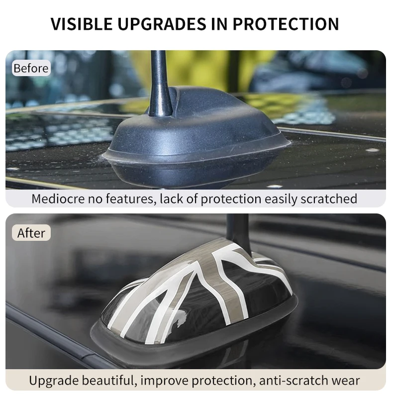 Für MINI Cooper S JCW F66 F65 F56 F55 Auto Außen Trim Antenne Dekoration Abdeckung Aufkleber Kunststoff Auto Zubehör – Detail 3