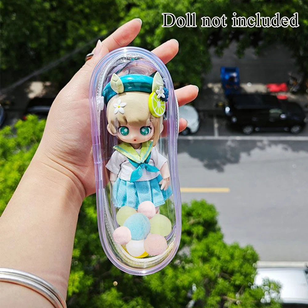 Portable Doll Bag Keychain Mystery Box Organizer Box Storage Bag Pouch Plush Dolls Storage Pouch Wallet Thicken Transparent