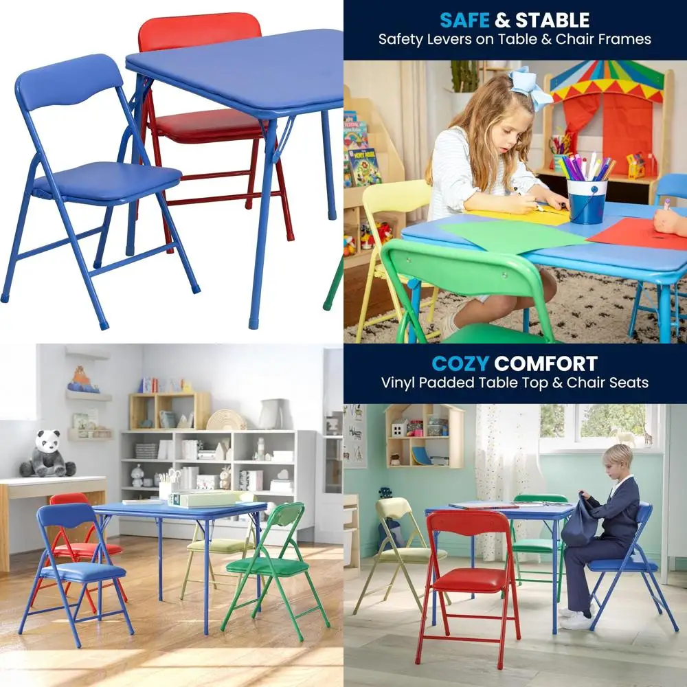 

Многоцветный набор из 5 предметов: квадратный стол и стулья для детей, для дома, детских садов и классов