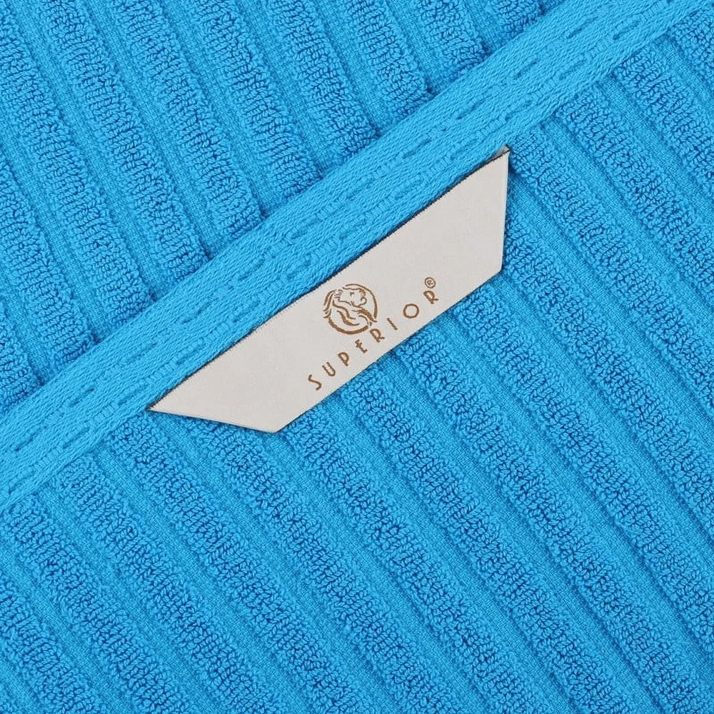 

3 Piece Ribbed Cotton Towel Set Absorbent Bath Hand Washcloth Eco Friendly Quick Dry Soft Plush Bathroom Essentials