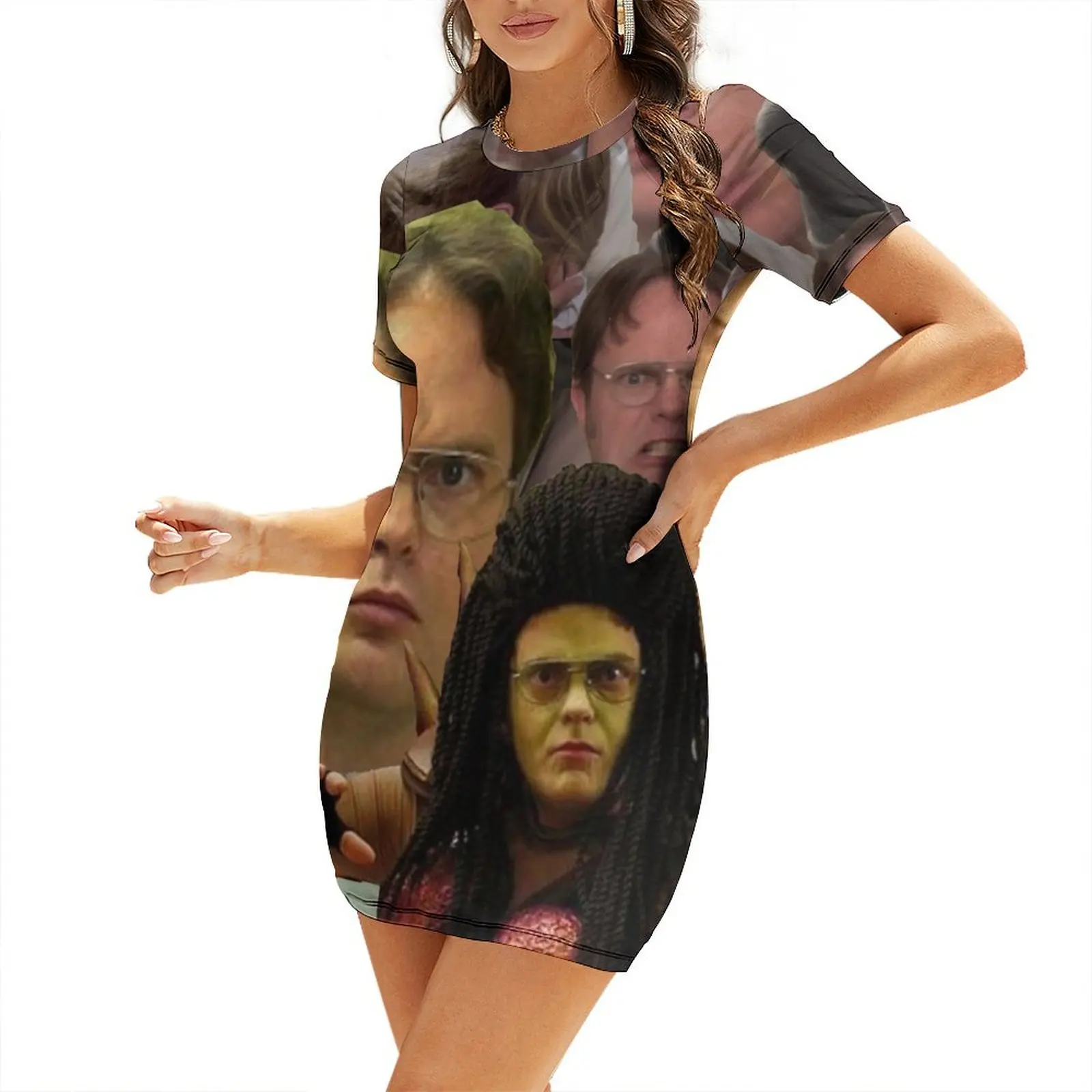 

Dwight K. Schrute Short-Sleeved Dress dresses for womens Clothing female prom dress Dress