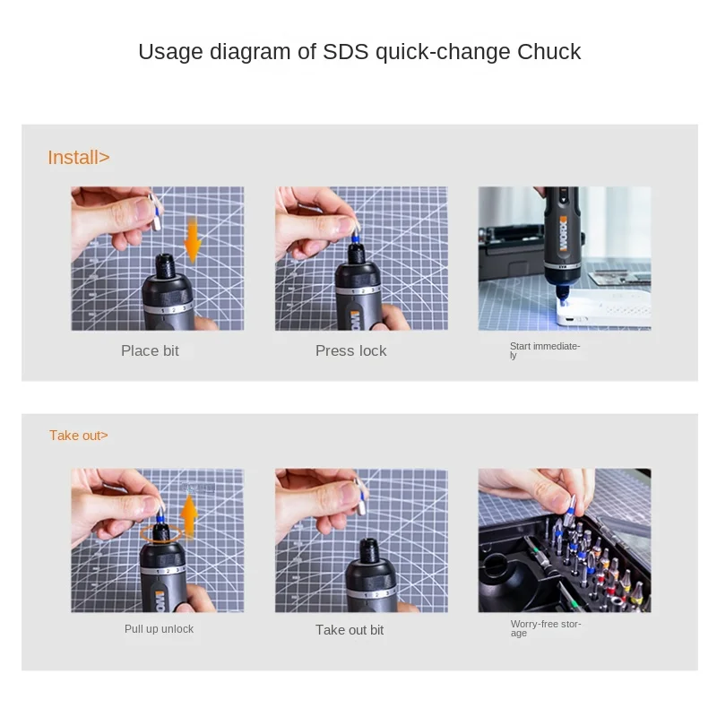 Новинка наборы электрических отверток Youpin Worx 4 в WX242 умная Беспроводная электрическая отвертка с USB-зарядкой и ручкой 30 Бит Набор инструментов