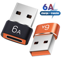 6A USB To Type C OTG Adapter 120W USB-C Male To Type-c Female Charger Converter for Macbook Samsung Data Transfer