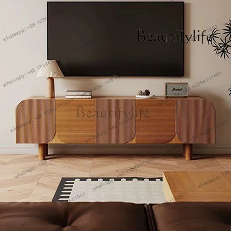 Medieval solid wood dining side cabinet designer TV decorative tea cabinet homestay home entrance cabinet