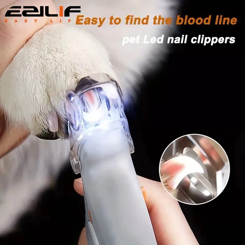 1pc illuminated LED Dog & Cat Nail Clipper - Safe & Precise Trimming - Comfort Grip for Grooming