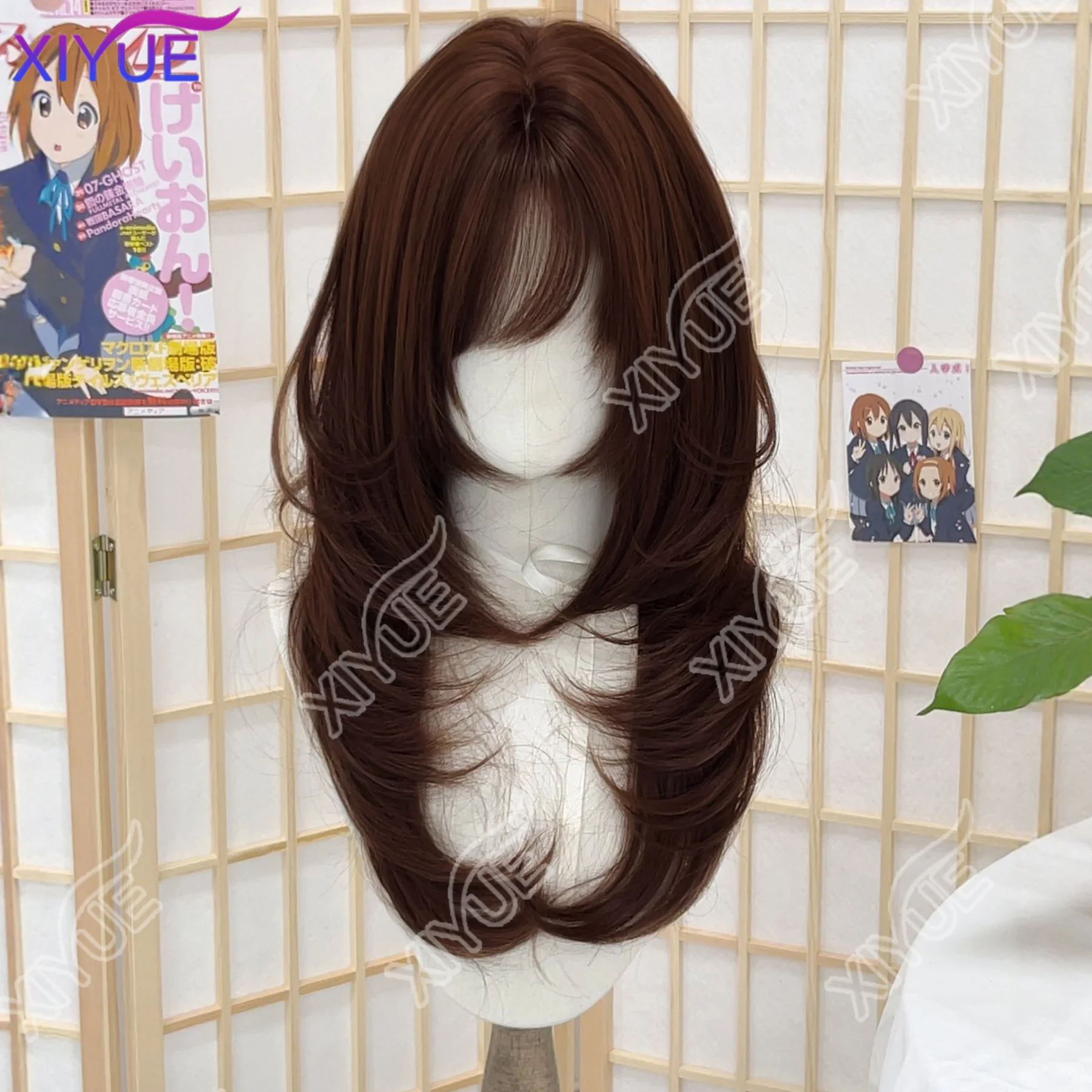 

Синтетический парик XIYUE для женщин, 20 дюймов, многослойный, с челкой, в стиле Лолита, из термостойких волокон