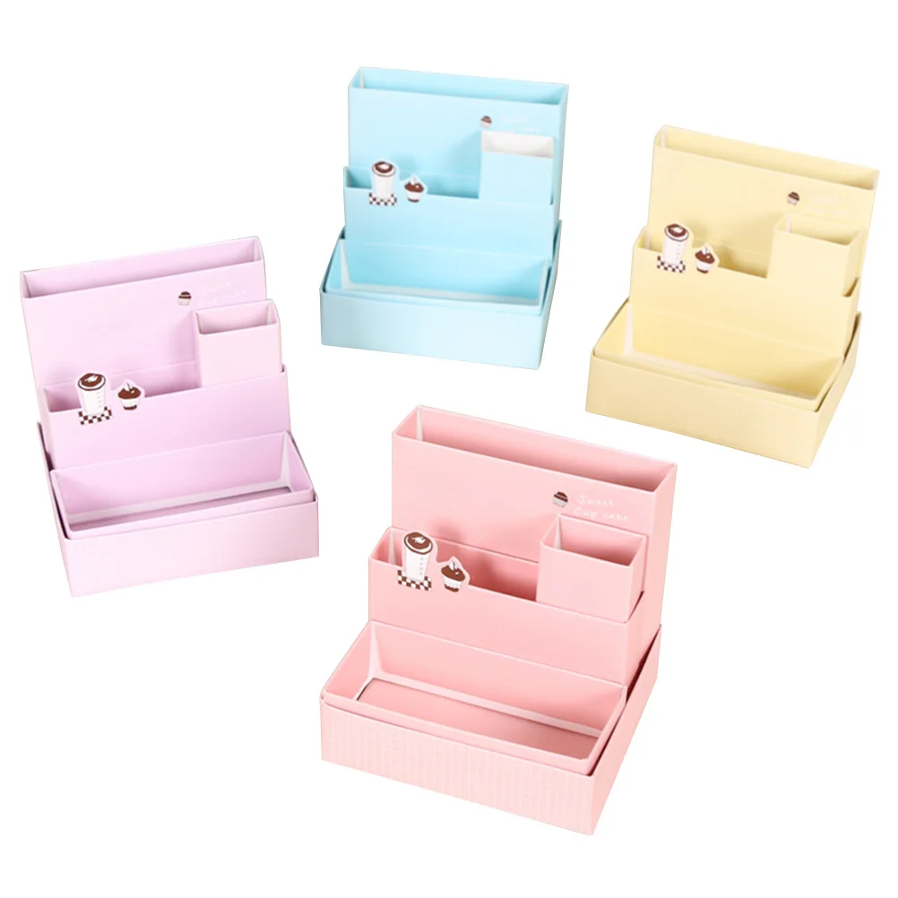 1PC Cosmetics Makeup Organizers Storage Box Foldable Compartments Desktop Organizer Sundries Container Holder for Office Home