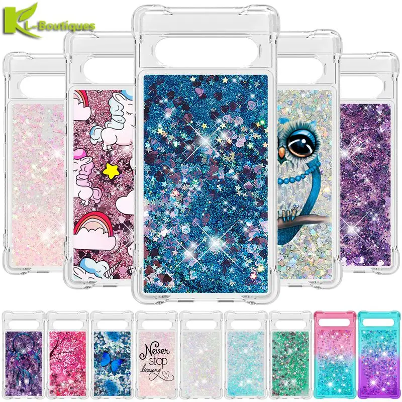 Pixel 7A Case on For Funda Google Pixel 7A Cover Glitter Dynamic Liquid Case For Google Pixel7A 7 A GHL1X GWKK3 Phone Case Coque