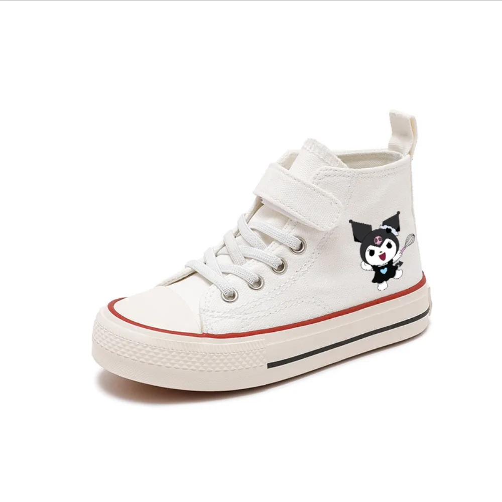 Kuromi Canvas Cartoon Tennis Shoes Girl Kid comodo Disney High-top Casual comfort Shoes bambini Print Boy Sport Girl