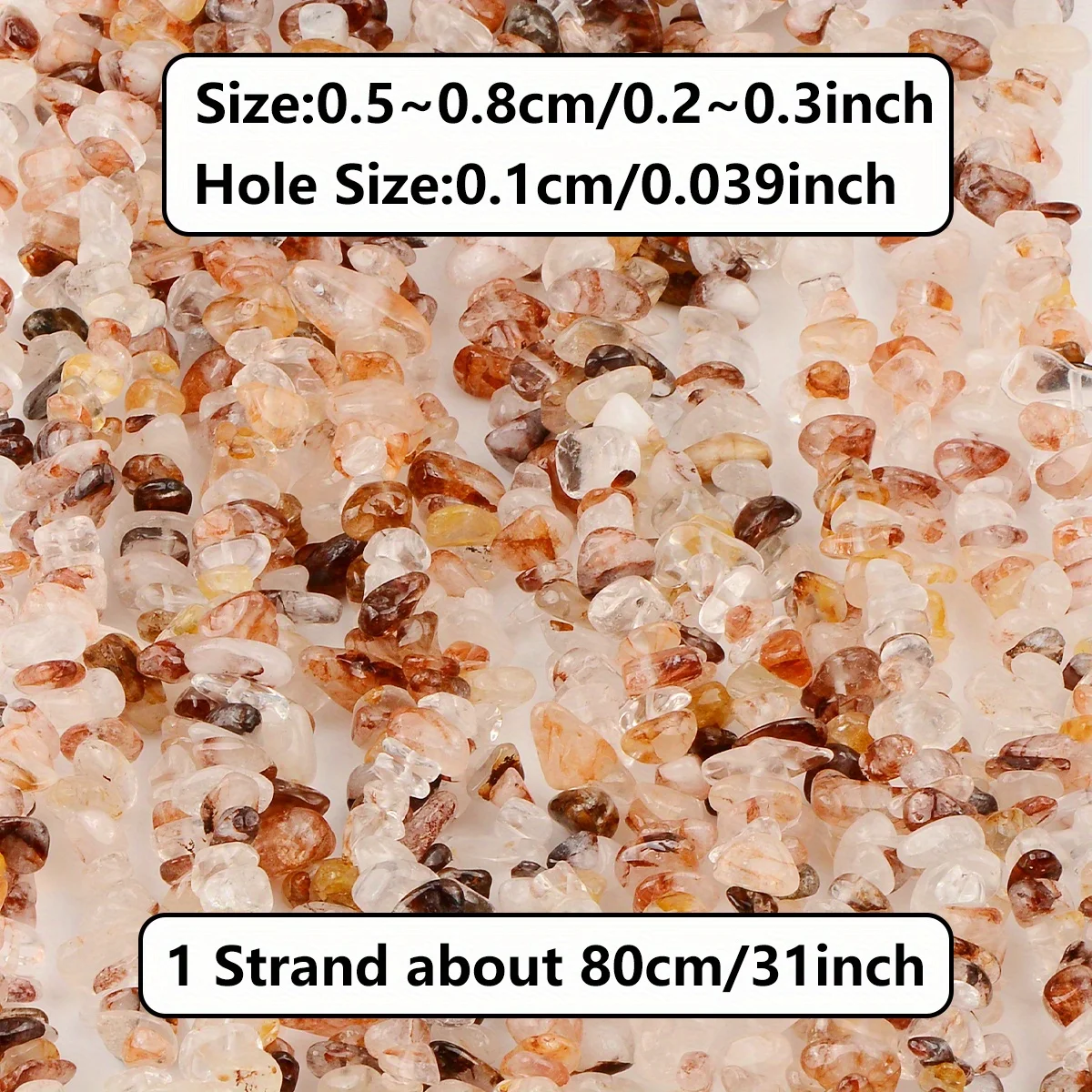 1 Strang 5–8 mm natürliche unregelmäßige Kristallsteinperlen, Kieschips, lose Felsperlen mit Loch für DIY-Armreif-Schmuckherstellung