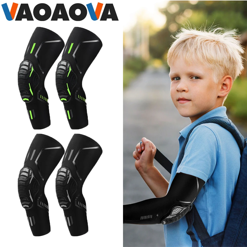 1Pair Youth Kids Arm Elbow Sleeve Pads 5-15 Years Children Sports Compression Protective for Volleyball, Basketball, Cycling