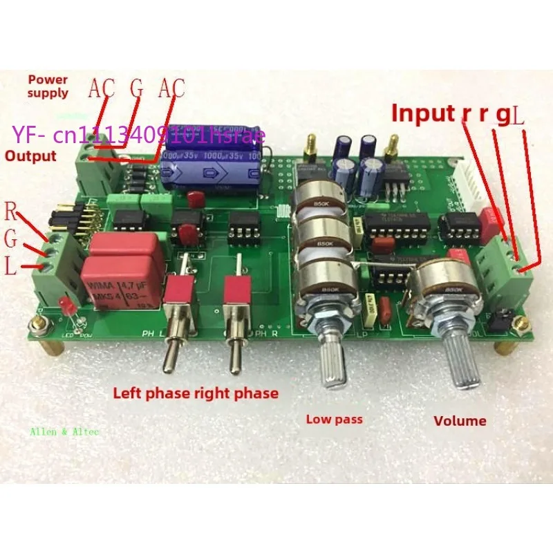 Dual Channel Independent Left & Right Processing Subwoofer Filter Preamplifier Tone Board