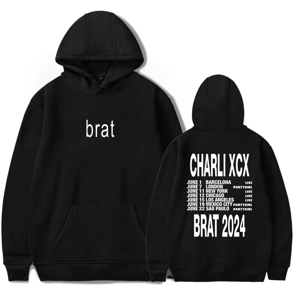 

Charli XCX Brat Tour 2024 Merch Hoodies Unisex Hooded Sweatshirt Casual Clothing