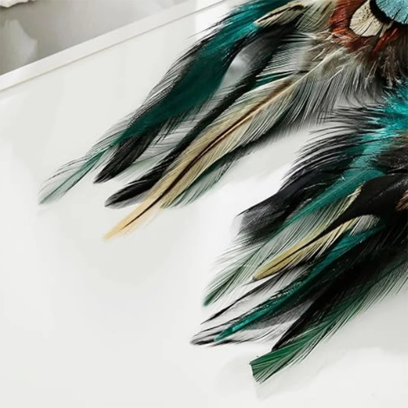Fashionable Bohemian style blue feather hanging earrings made of zinc alloy - perfect gift for fashionable occasions and holiday