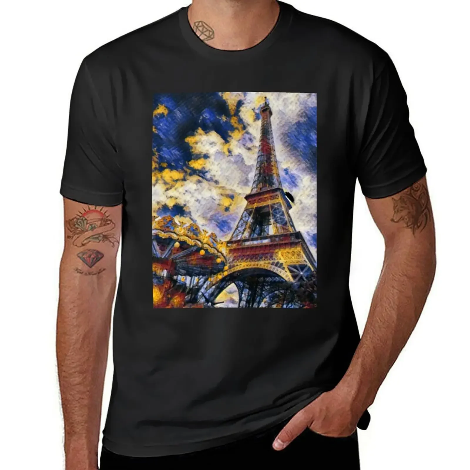 

Copy of Eiffel tower painting print T-Shirt summer 2025 shirts graphic tees mens t shirt