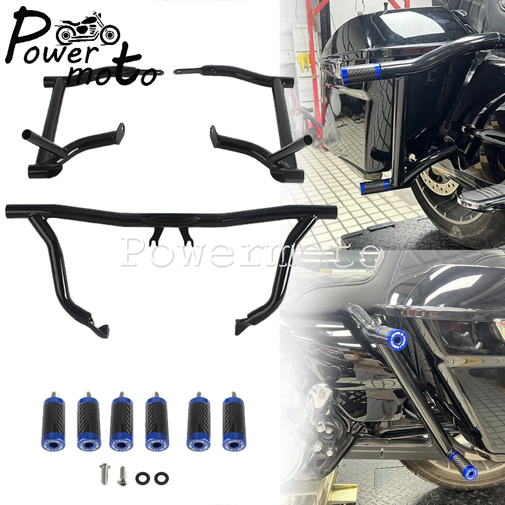 

Moto Crash Bar Guard Engine Slider Bumper Protector For Harley Touring Street Road Electra Glide Road King Ultra Limited CVO ST