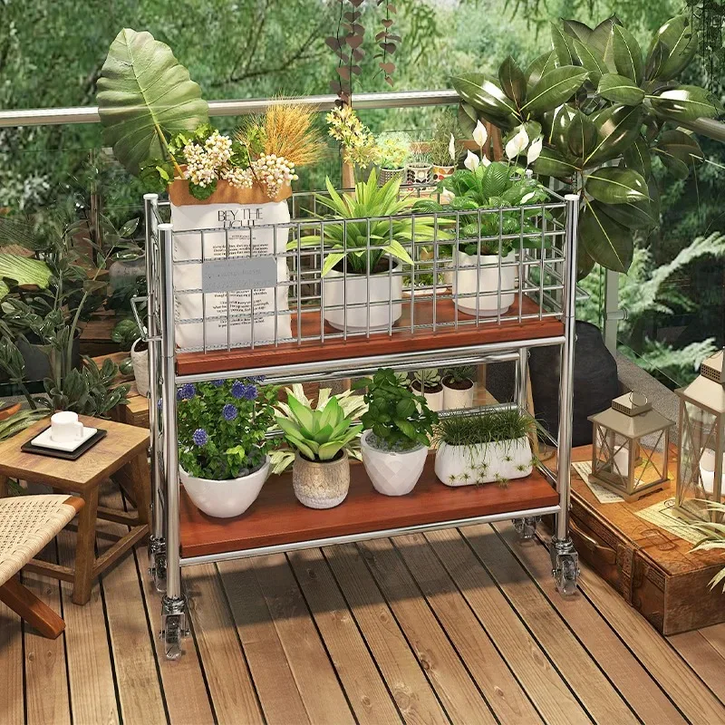 

Vintage Solid Wood Plant Stand, Freestanding Display Rack, Balcony Multi-Tier Succulent Shelf, Decorative Floor Organizer