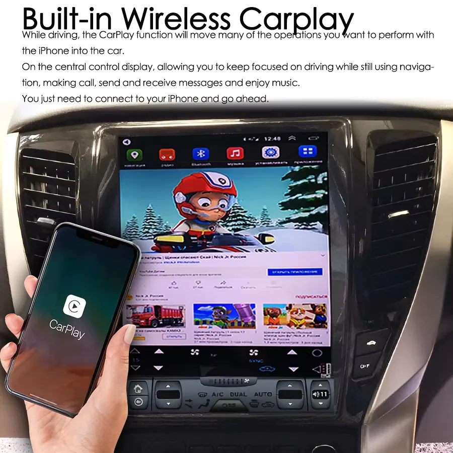 B For Mitsubishi Pajero Sport 2016-2018 Android Car Radio Wireless Carplay Stereo Receiver Autoradio Multimedia Player Gps Navi