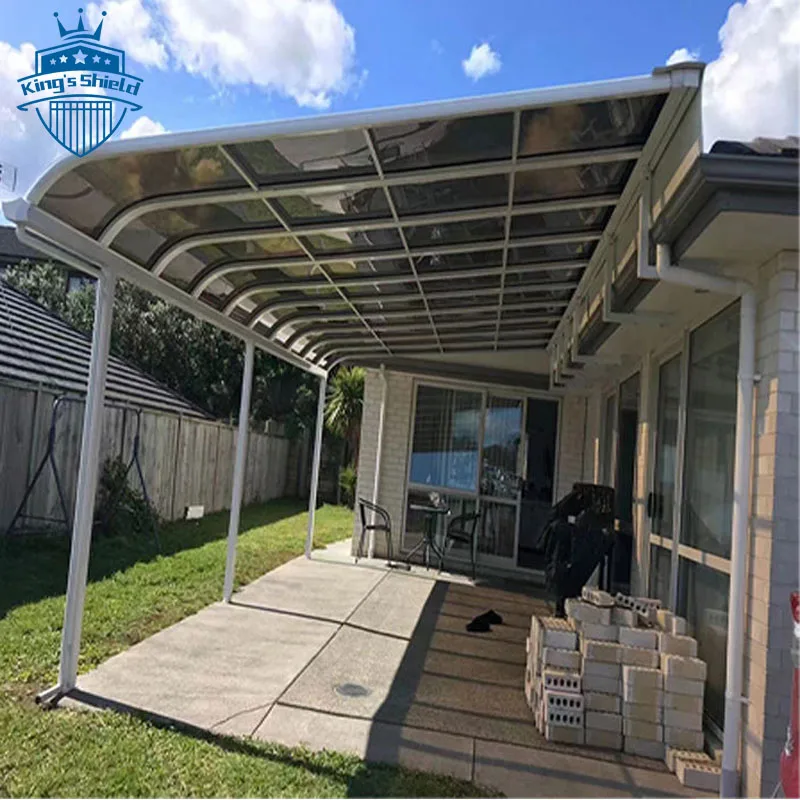 Outdoor Aluminum Awning, 2mm Polycarbonate Solid Sheet Patio Cover, Customizable Size, Heavy Duty Garden Sun Shade Canopy