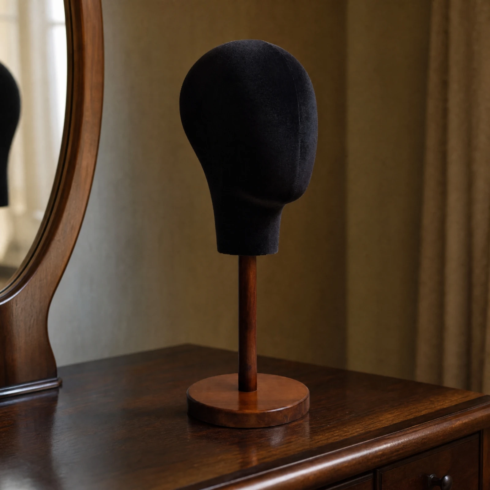 Headpiece Display Stand with Fabric Head Form Stable Freestanding Head-Form Display Stand Lightweight Wear-Resistant