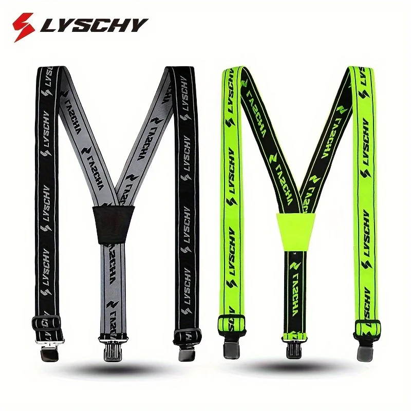 

LYSCHY Motorcycle Pants Suspenders Adjustable Y Back Suspender Straps Men Women High Elastic Motocross Adventure Trousers Straps