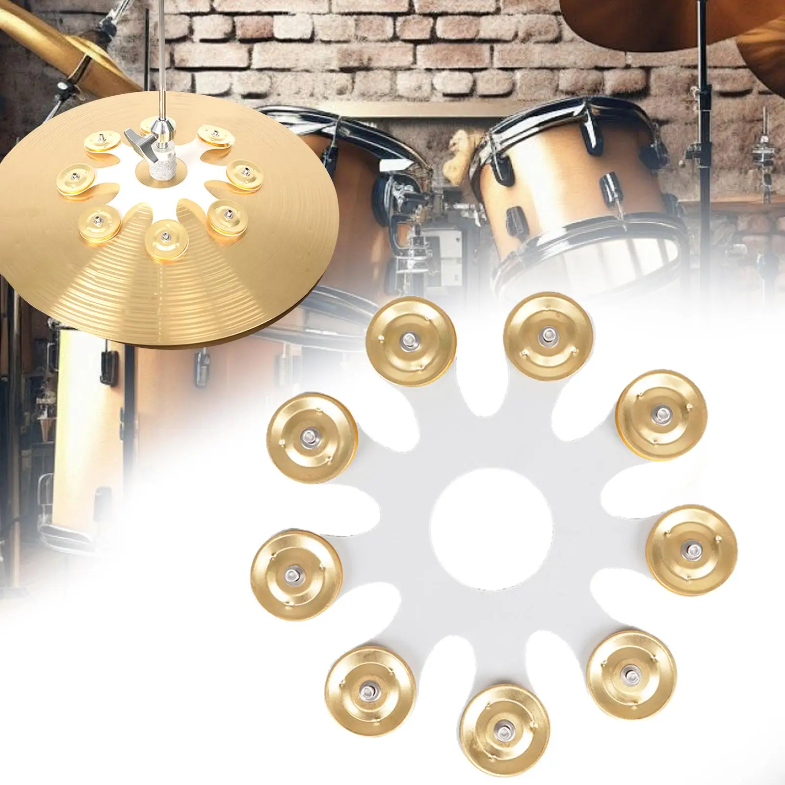 Hi Hat Tambourine Drum Parts Lightweight Easy to Install Sturdy Multiuse Drum Cymbals for Stage Performance Concert Party KTV