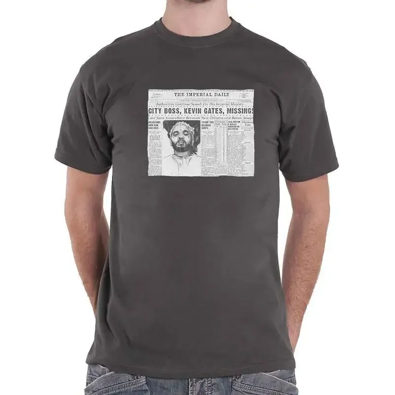 Kevin Gates T Shirt The Paper Logo New Official Charcoal Grey