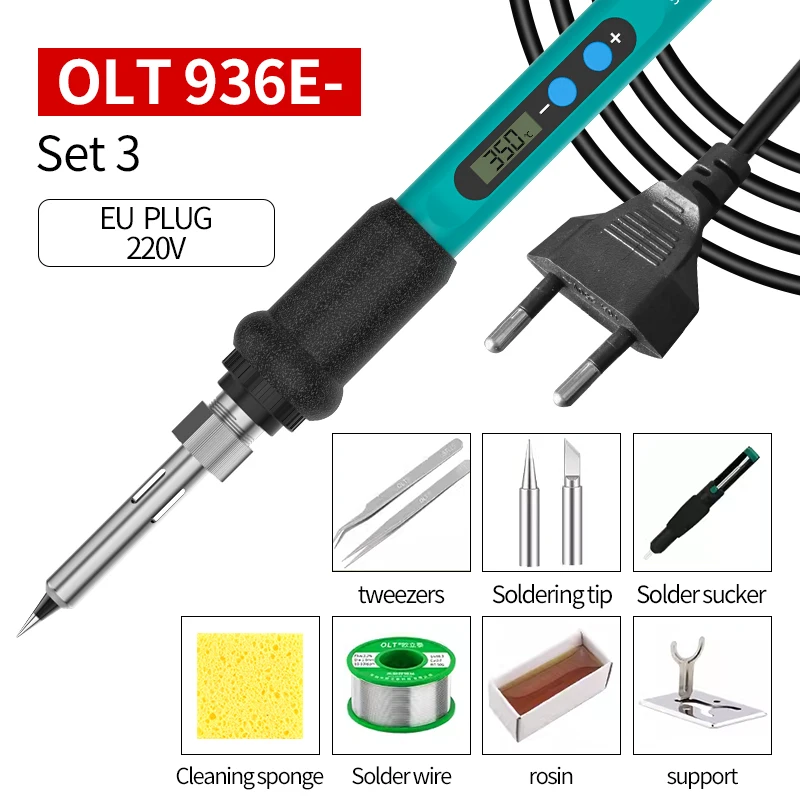 OLT Mini portable soldering iron Digital Temp Adjustable Welding Repair Tools EU plug 220V US plug 110V