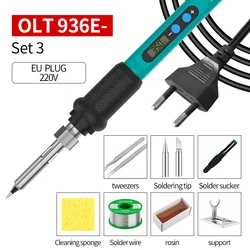 OLT Mini soldador portátil, herramientas de reparación de soldadura ajustables con temperatura Digital, enchufe europeo de 220V, enchufe estadounidense de 110V