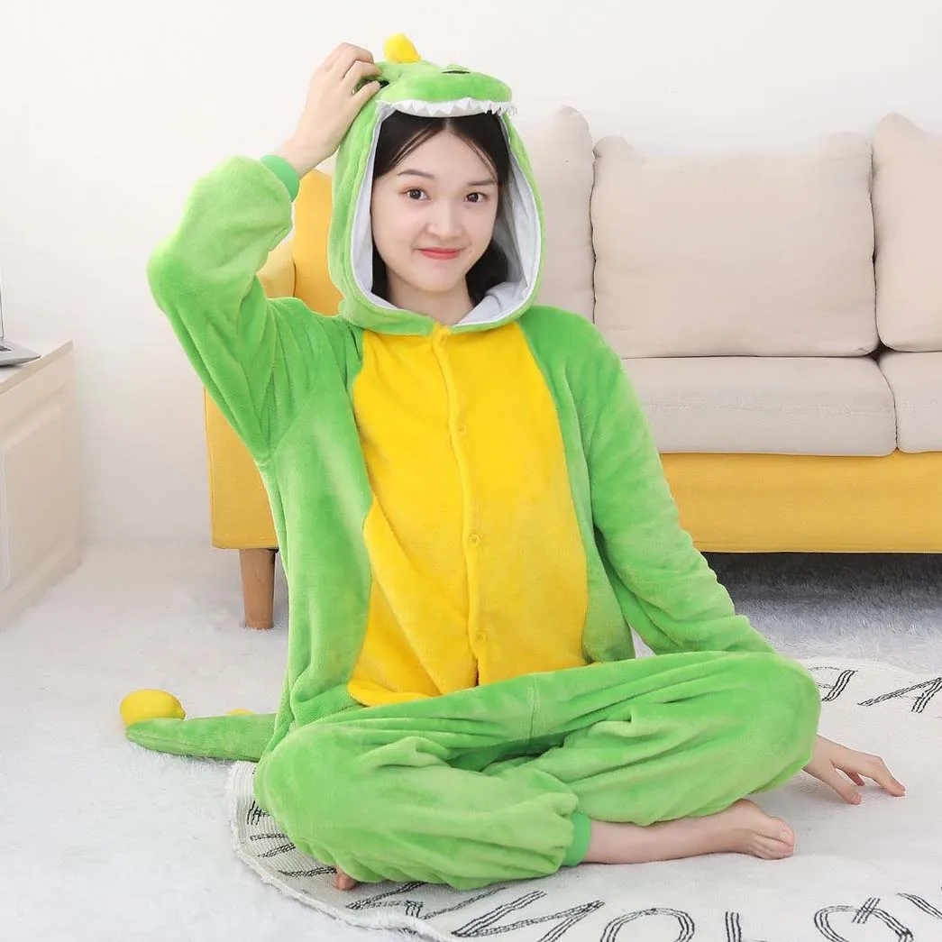 Adults Dinosaur Onesie Animal Halloween Christmas Anime Cosplay Costumes One Piece Cartoon Pajamas for Women and Men image 5