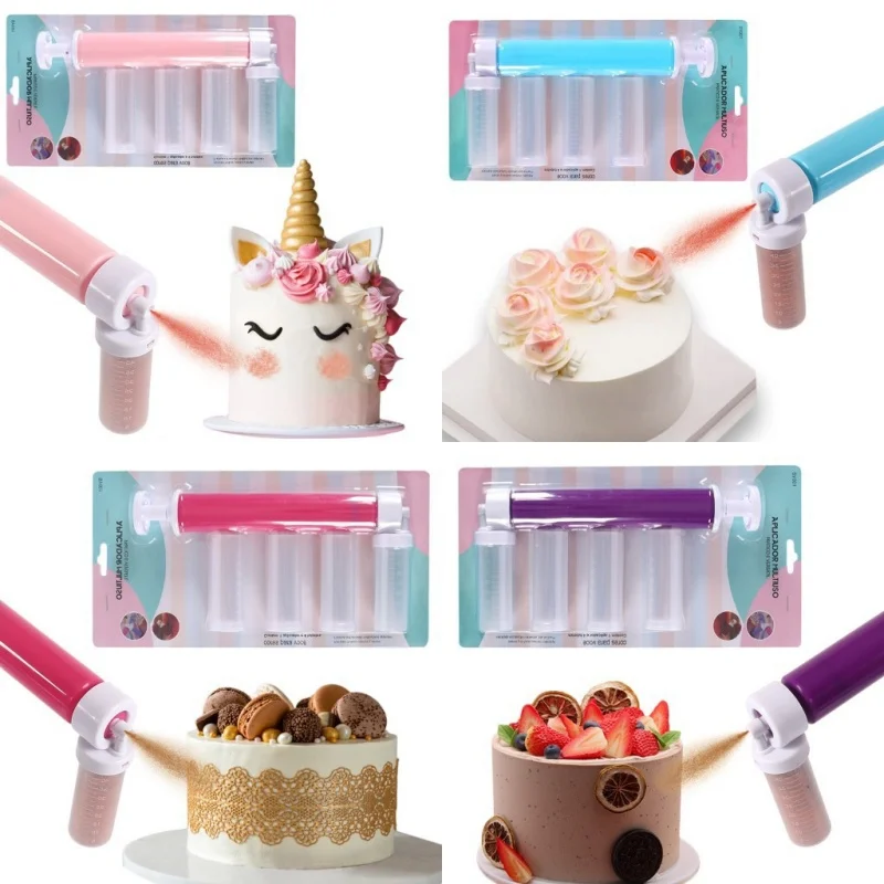 Hand Manual Cake Sprayer Mousse Cake Coloring Spray Gun Powder Sprayer Shaping Spray Tube Decor Gun Cake Baking Supplies