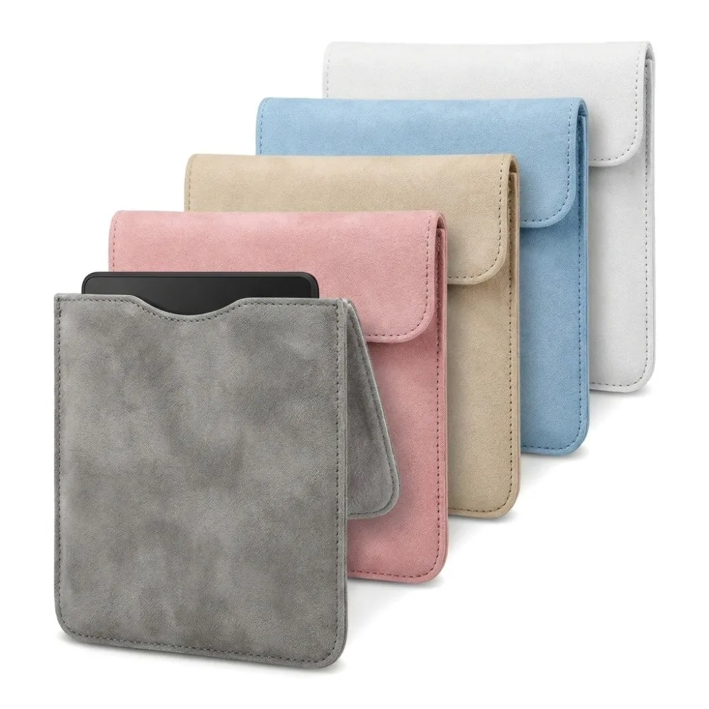 6.8 7 10.2 inch e-Reader Sleeve 10/11/12th Generation PU Leather Carrying Case for Kindle Paperwhite/Colorsoft/Scribe