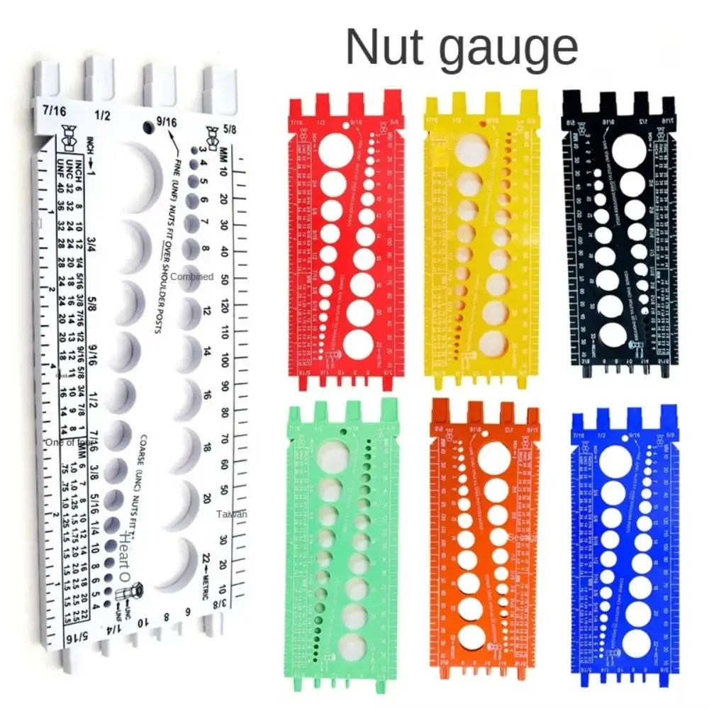 

Metric Size Nut Gauge Imperial Standard Portable Bolt Gauges Inch Metric Thread Male Female Gauge Screw Size Measuring Ruler