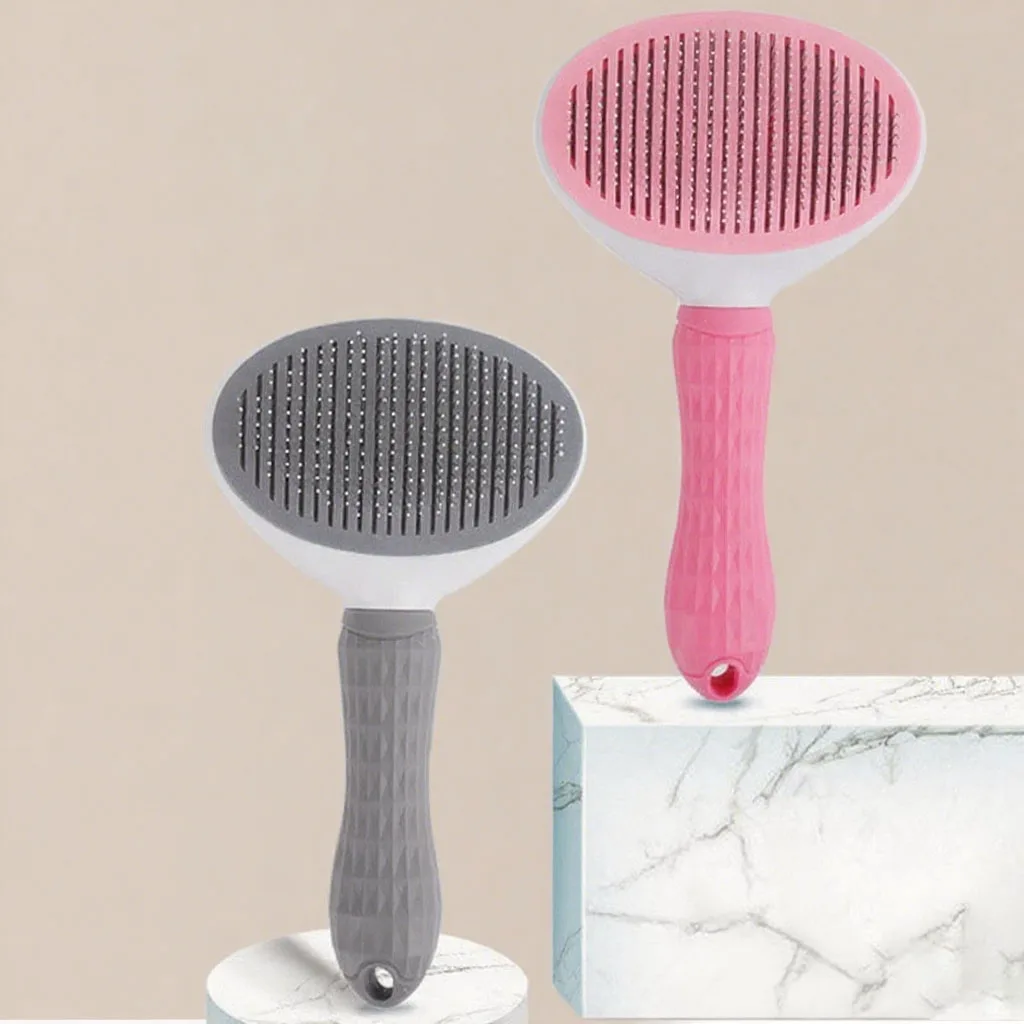 Haarkamm für Tierhaare, Haarentfernung mit einem Knopf, automatisches Ausfallen, effizientes Haustierpflegewerkzeug, ein Muss – Heimtierbedarf