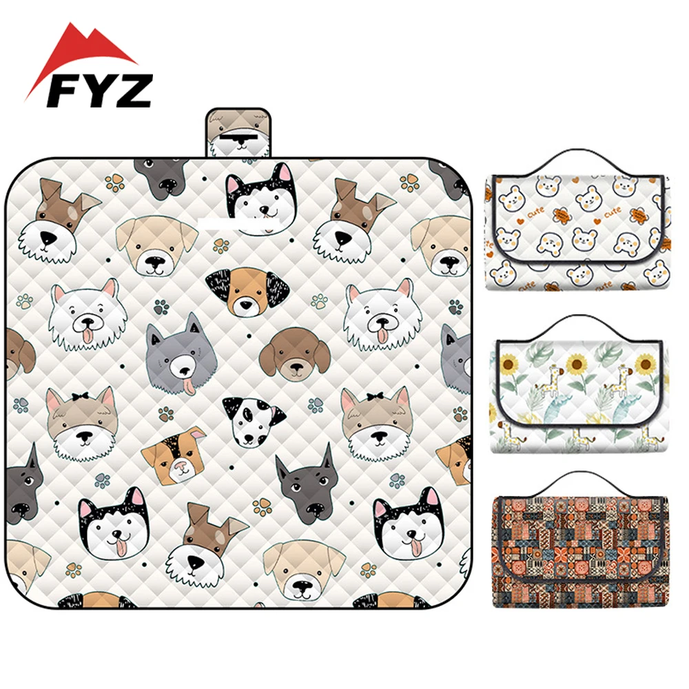 FYZ Cute Simple Camping Mat Waterproof Moisture-proof Thick Carry Bag Picnic Mat Hiking Beach Traveling Outdoor Camping supplies