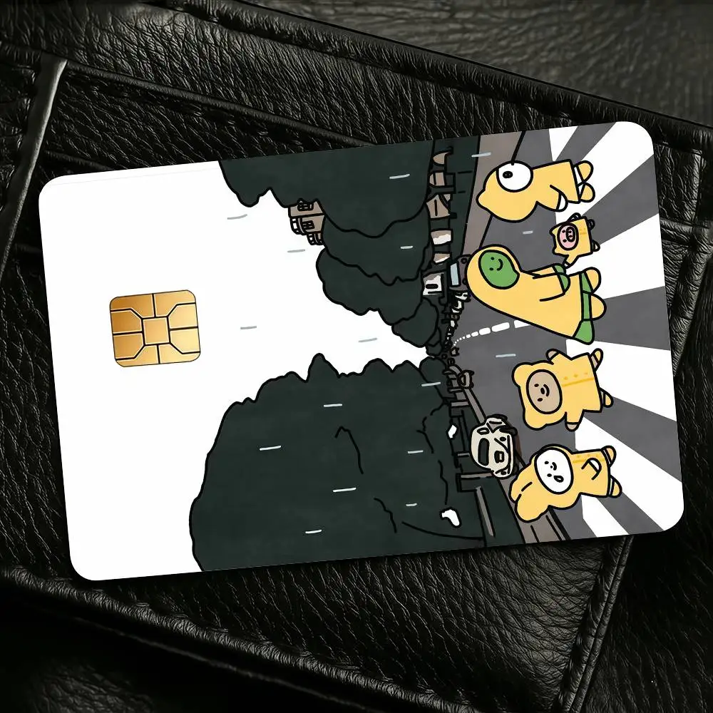 Cartoon Joguman Studio Credit Skin Cover Card Stickers 4PCS Film Bus Pass Front Decoration Bank Debit Waterproof