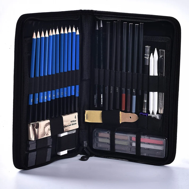 Art Set Hot Sale Brushes 48 Charcoal Eraser Sketch Colors