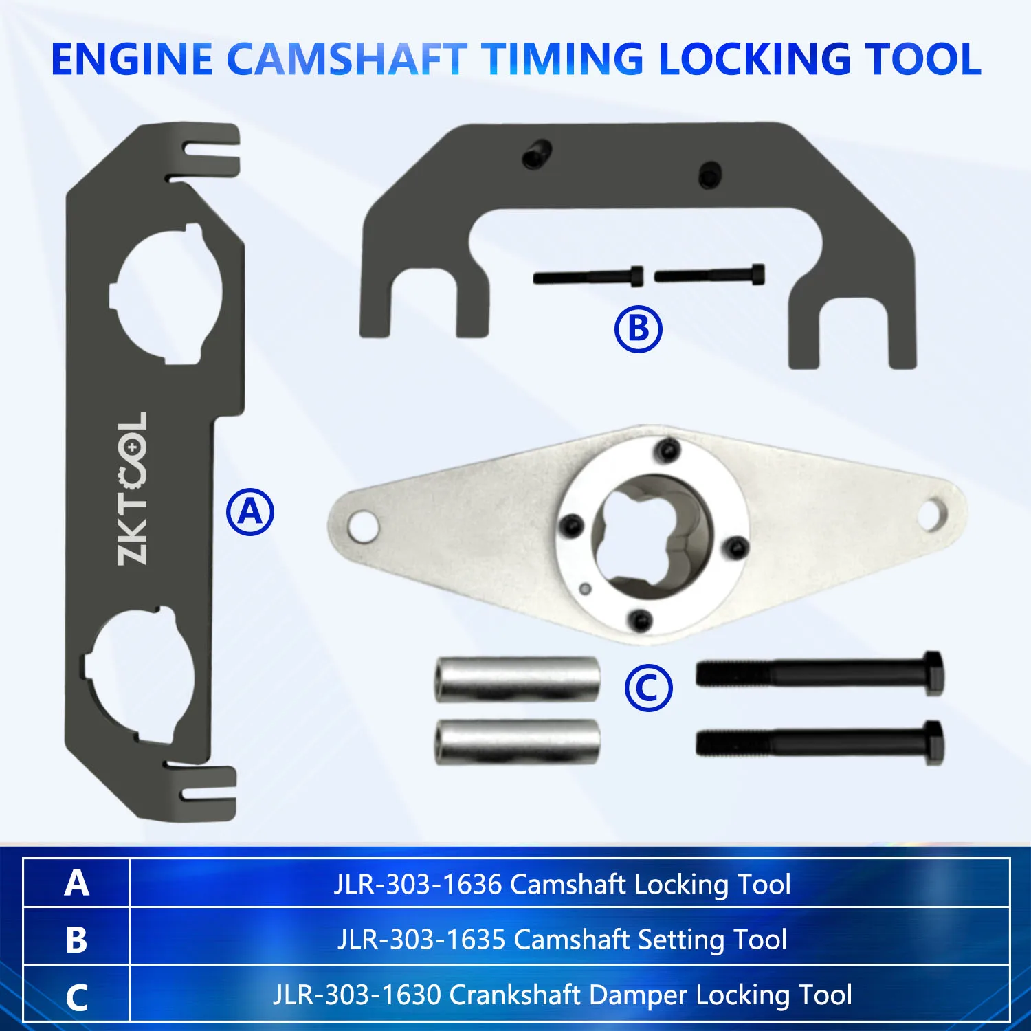 Suitable for new Jaguar Land Rover Evoque gasoline engine 2.0t 2.0 i4 engine timing tool camshaft lock JLR-303-1636 JLR-303-1625