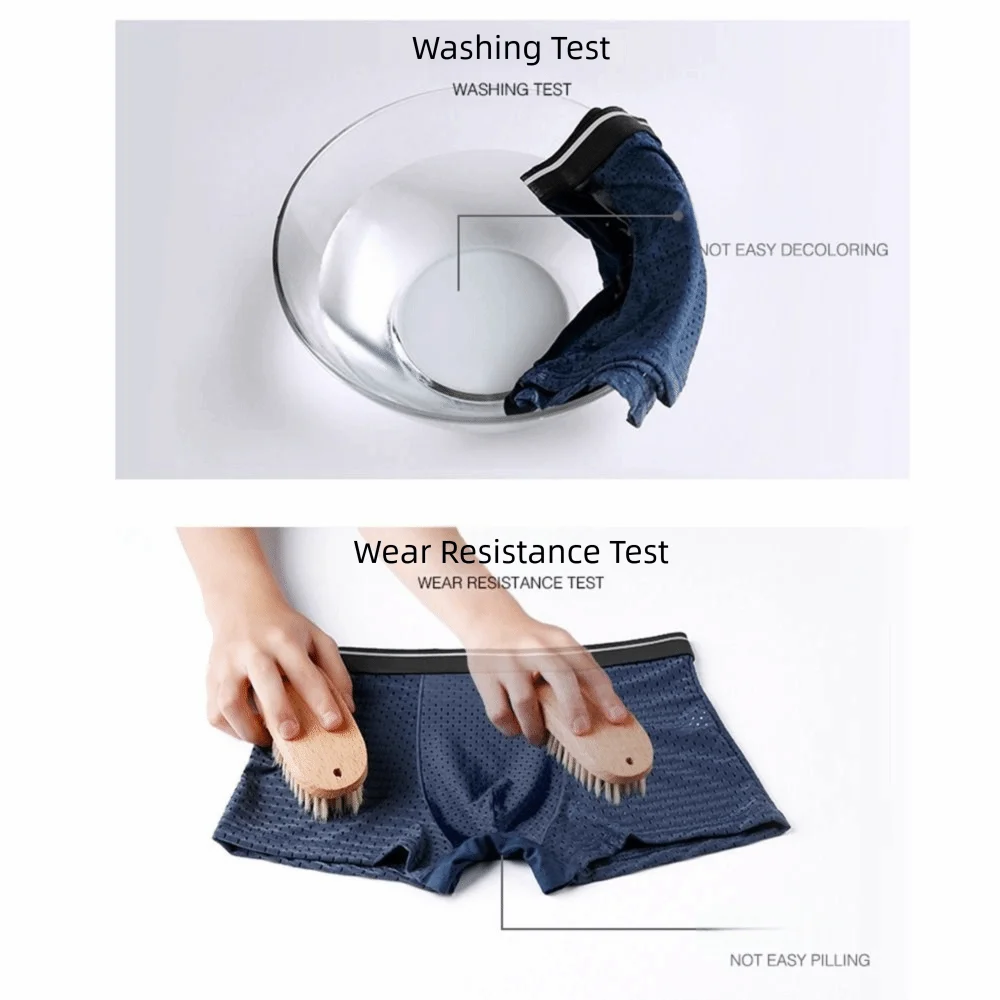 Fashion Mid-waist Men's Underwear Comfortable Soft Cutout Mesh Boxer Shorts Cool Elastic Ice Silk Panties Sports