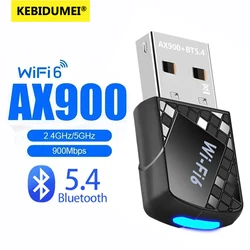 AX900 WiFi 6 Bluetooth 5.4 USB Adapter 2.4&5GHz 900Mbps Network Card Wireless USB Dongle Card Receiver For Win 7/10/11 Laptop PC