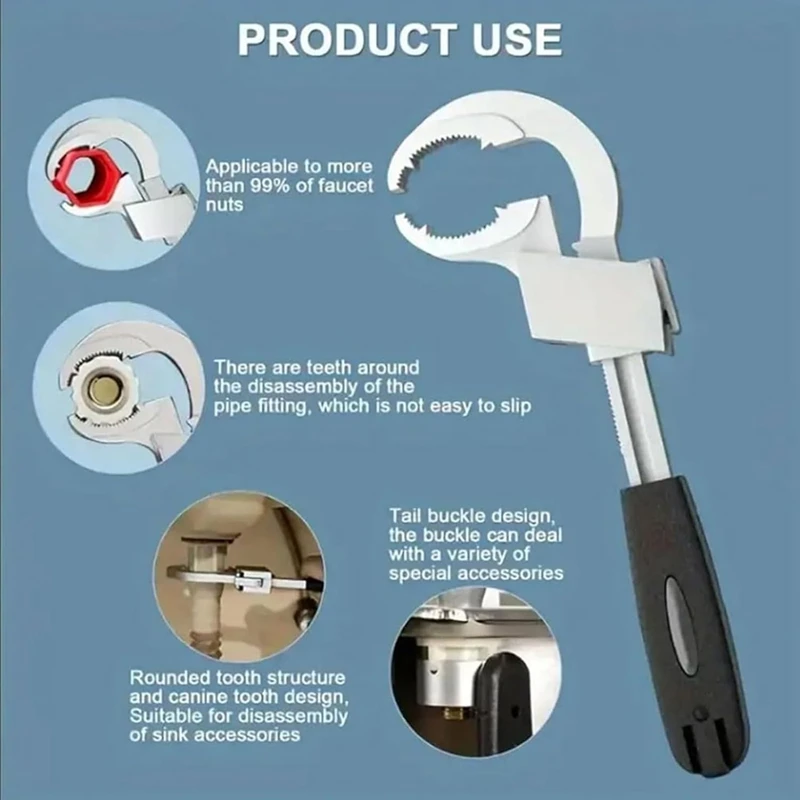 Grishay Flexiwrench, Sherum Dotmalls Flexiwrench, Grishay ประแจ, ประแจปลายปรับได้ Undersink ประแจก๊อกน้ําเครื่องมือ