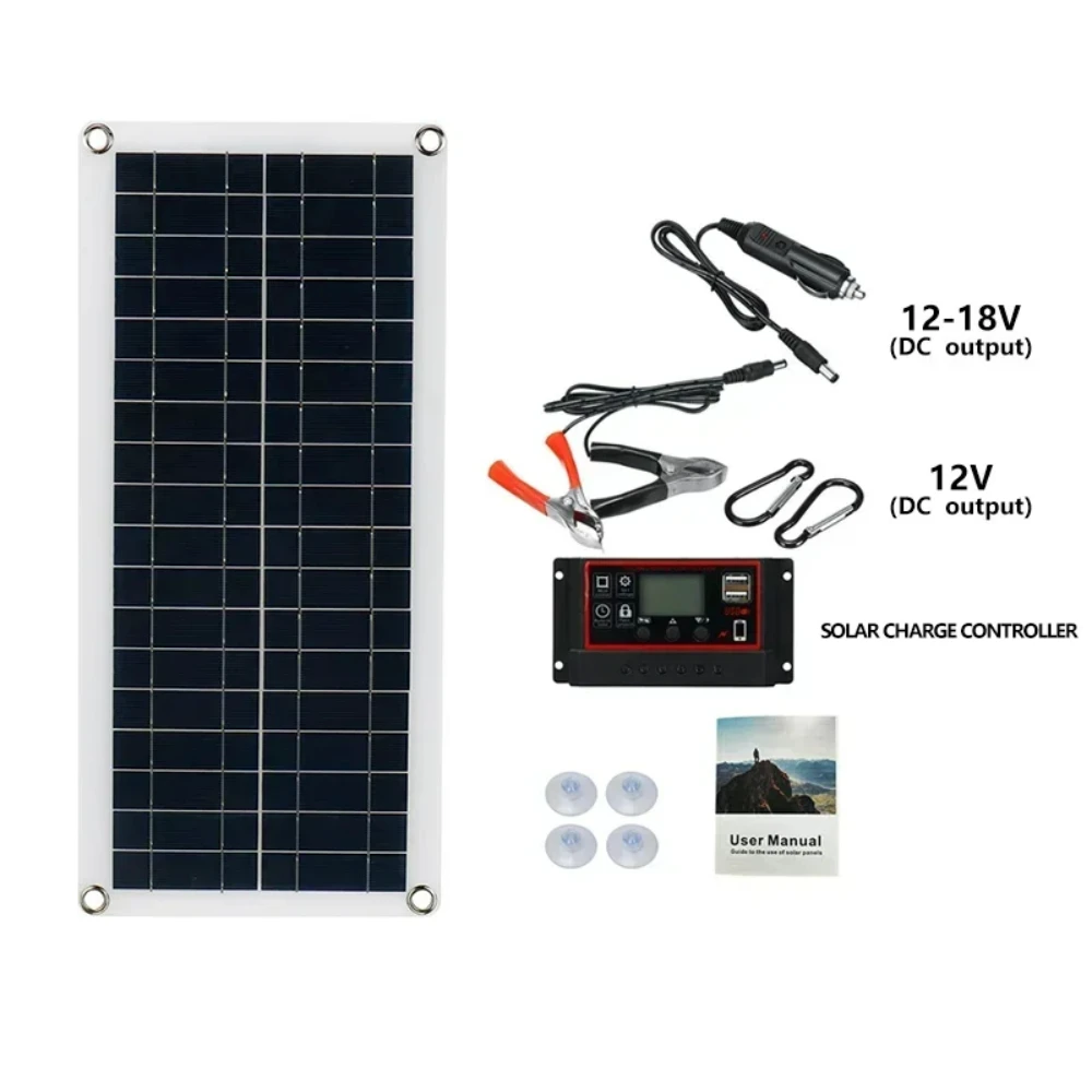 EESBAO Solar Panel Set Is Suitable for RV Camping 5V USB Mobile Phone MP3 Charger Outdoor Emergency Battery Power 100A image 6