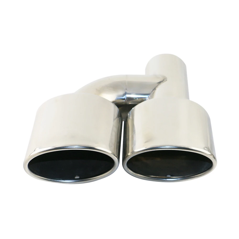 1 PCS Stainless Steel H type Exhaust Pipe Oval 2.5 inchi Dual Exhaust Muffler Tip for AG W204 W211 C-Class C63