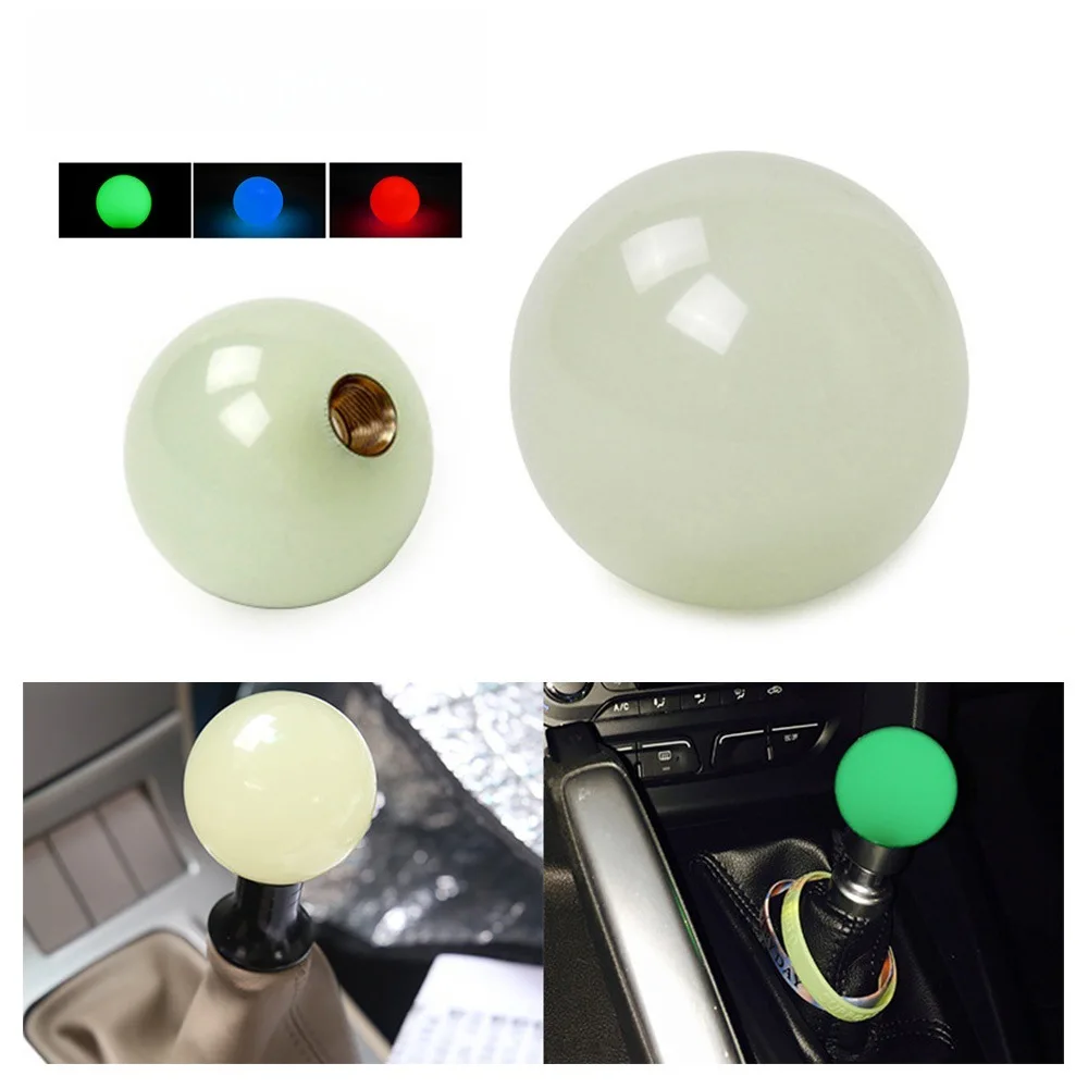 Car Modification Parts Manual Luminous Shift Knob Acrylic Glow In Dark Ball Universal Car Shifter Head Car Accessories
