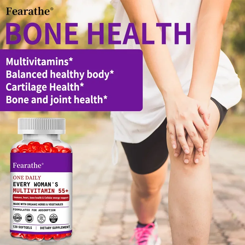 Women's Multivitamin, One Tablet Per Day for Women Aged 55+, Probiotic Fermentation + D3 + B Vitamins, Immunity, Heart, Joints