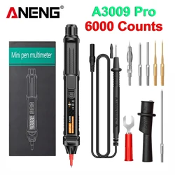 ANENG-Multimètre de type stylo A3009 Pro, testeur de stylo à diffusion vocale intelligente, compteur numérique, outil de test de ligne de tension DC AC