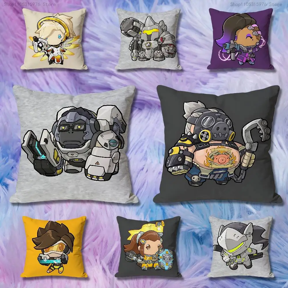 

Hot Game O-Overwatch-S Anime Celebrity Merchandise All-Match Printed Pillow Case Sofa Car Office Room Decoration Protector
