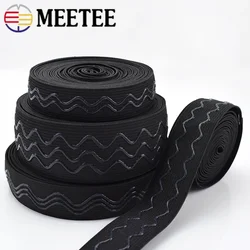 Meetee 2M/5M/10M 2-4cm Non-slip Elastic Band Wave Silicone Rubber Tapes Webbing Belt DIY Sport Clothes Wristband Sew Accessories